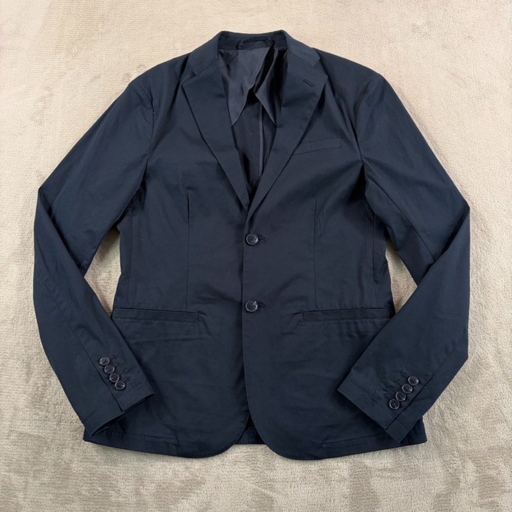 Armani Exchange AX 2 Button Blazer in Navy Men 36 Cotton Blend Designer